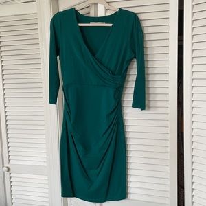 Susana Monaco 3/4 sleeve stretchy gathered wrap dress
